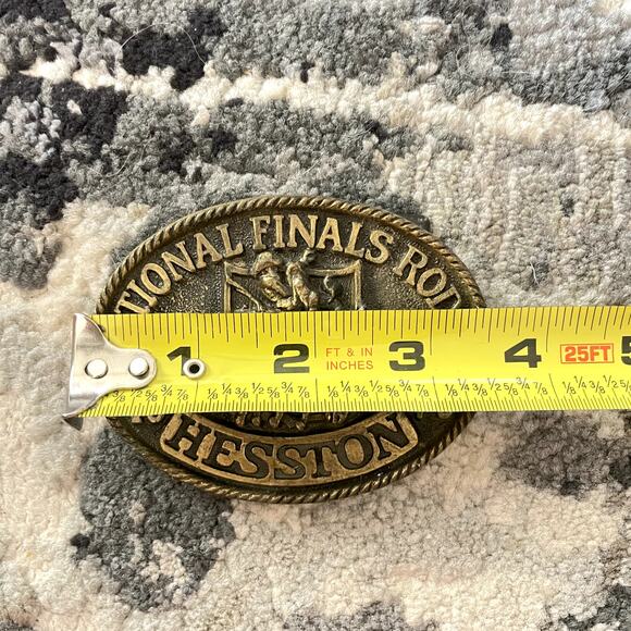 Hesston Rodeo Antique Belt Buckle Solid Metal Western Collector - Picture 6 of 6